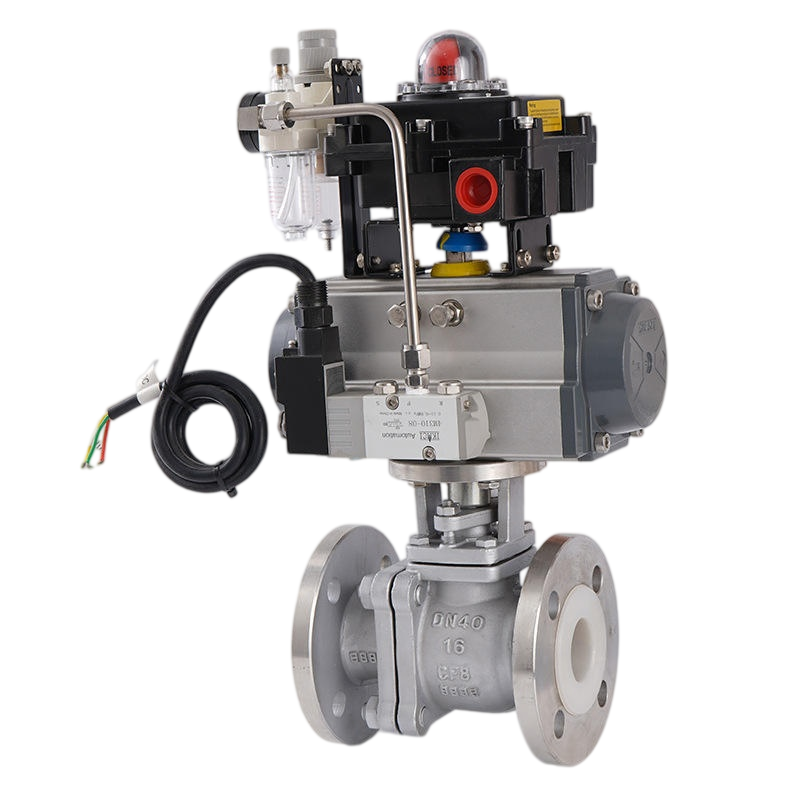 Pneumatic Flange Ball Valve With FRL Unit
